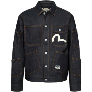 EVISU 福神男士海鸥印花休闲美式风牛仔外套夹克