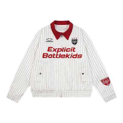 【限时优惠】条纹棒球服夹克潮