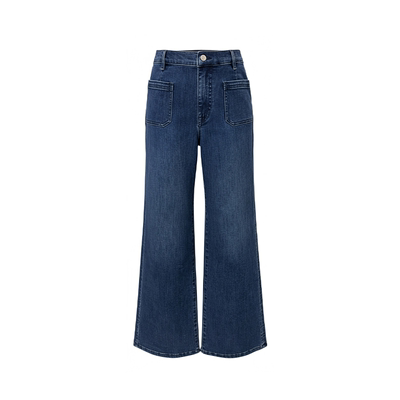 Lorene纯棉水洗高腰复古牛仔裤女