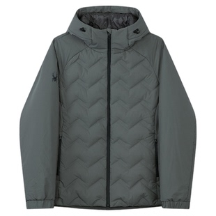 SPYDER蜘蛛秋冬男MOUNTAIN LIFE保暖舒适短款连帽羽绒服24MR225M