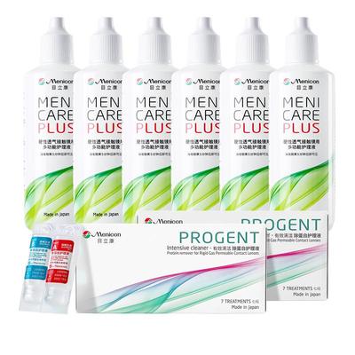 美尼康rgp硬性隐形眼镜护理液120ml*6+ab液2盒角膜塑形ok镜目立康