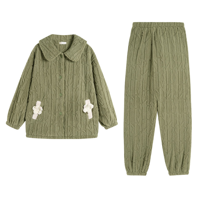 秋冬季珊瑚绒减龄少女家居服套装