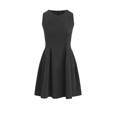 UR&DC2026夏季新款高级感简约通勤气质收腰显瘦黑色A字无袖连衣裙