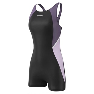 swans泳衣女士显瘦遮肉游泳馆专用微胖女孩新款连体平角大码泳装