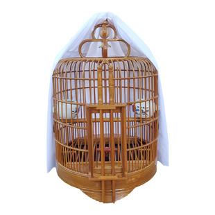 24CM广笼26CM母笼黄豆鸟黄腾小鸟笼竹制小型小号绣眼画眉相思鸟笼