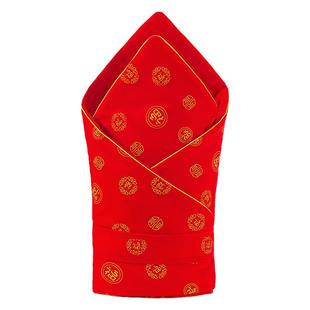 秋冬婴儿被子红色百福天然棉花新生儿盖被柔软透气纯棉花婴儿被子