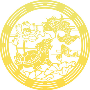 厕所锦鲤荷花净秽图卫生间化解贴画好运连连龙龟莲花门贴纸西北角