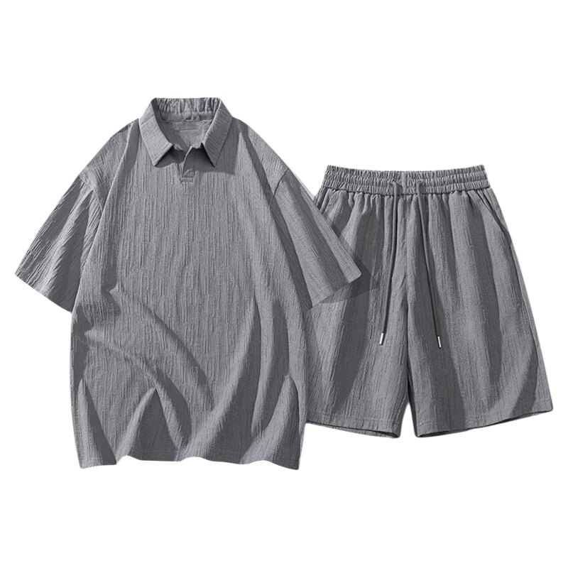 Jsmix大码男短袖polo衫短裤套装