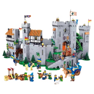 雄狮骑士的狮王城堡拼图中世纪巨大型建筑拼装积木男孩子玩具礼物