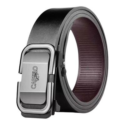卡帝乐鳄鱼男士无牙内穿真皮皮带