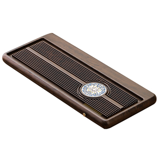 高端竹制长方形茶盘家用办公室简约功夫茶具雅致排水式托盘单盘