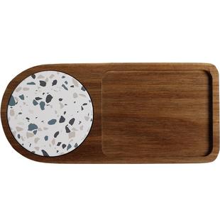 日式实木托盘放水杯的盘子复古面包点心甜品收纳创意摆盘料理盘小