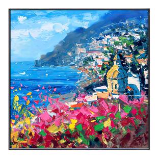 地中海入户玄关过道装饰画餐厅壁画简约现代客厅沙发背景墙面挂画