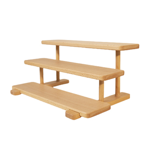 木质木制胡桃桌面收纳置物架实木香水咖啡杯架杯子水杯阶梯展示架