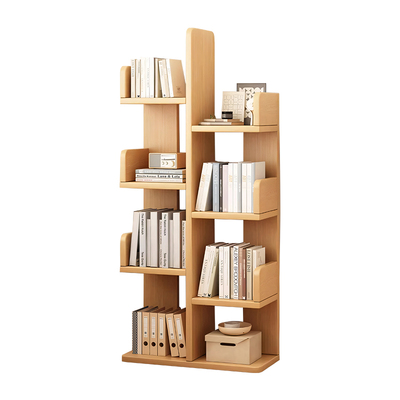仙人掌实木小书架置物架落地收纳架客厅多层窄书柜子桌面储物卧室