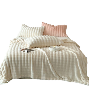 牛奶绒毛毯厚款冬天加厚兔毛绒办公室午睡毯子珊瑚绒家用沙发盖毯