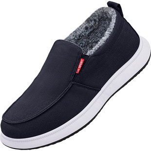 老北京布鞋男冬季新款加绒加厚保暖中老年爸爸鞋防滑休闲帆布棉鞋