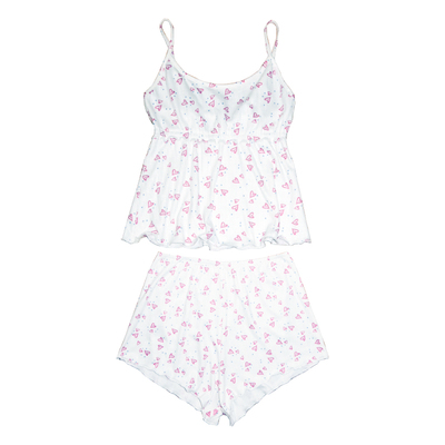 holivibe碎花爱心吊带法式睡衣