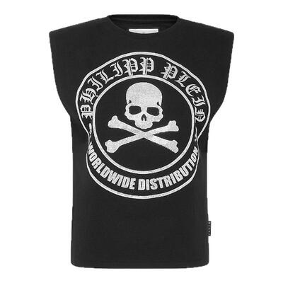 PHILIPP PLEIN 女士Skull无袖圆领T恤背心