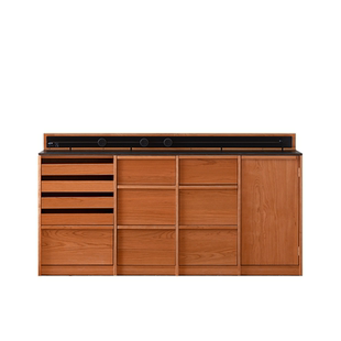 浮生记/餐边柜客厅家用靠墙一体储物柜樱桃木落地收纳实木斗柜矮