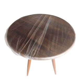 一次性束口桌布防水防油免洗圆桌长方形加厚聚餐结婚松紧透明桌布