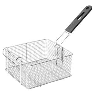 好质量双钩商用炸网炸炉11L不锈钢炸框8L方形双钩炸筛滤6l油炸蓝