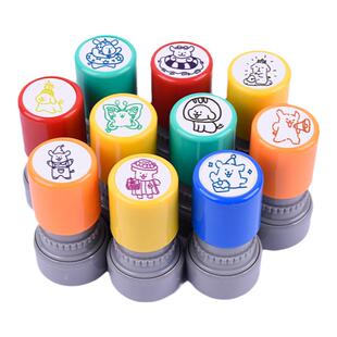 可爱线条小狗印章手账盖印多色涂色卡通图案教师鼓励学生用表情包宝宝儿童印章狗狗周边卡通可爱图案盖印奖励