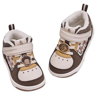 迪士尼IP戴维贝拉男童防滑板鞋2025冬季新款儿童抗菌加绒学步鞋