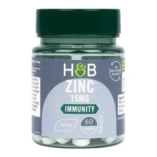英国HB荷柏瑞锌片15mg60片提升活力熬夜常备葡萄糖酸锌官方授权店