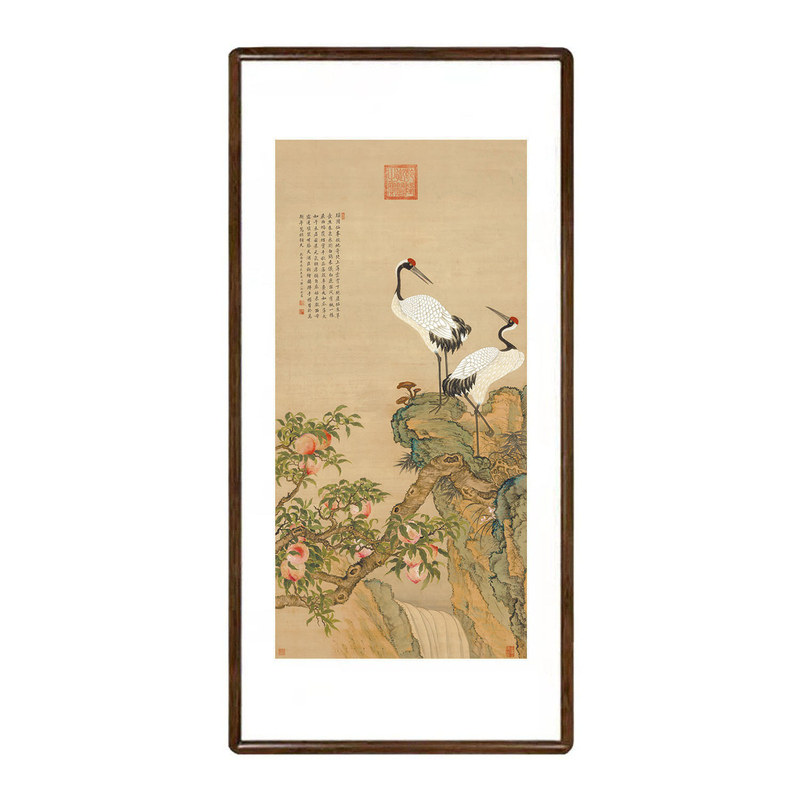 邹一桂蟠桃双寿图花鸟国画挂画
