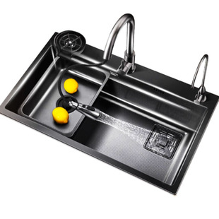 厨房洗菜盆大单槽304不锈钢水槽蜂窝纹台下洗碗槽家用加厚洗菜池