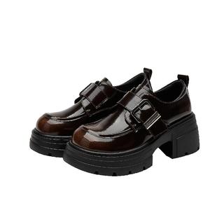 达芙妮增高女鞋巨好看乐福鞋2025秋季鞋子英伦黑色小皮鞋厚底单鞋