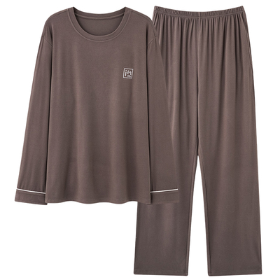 德绒睡衣男士秋冬季薄绒长袖套头2025新款保暖羊绒青年家居服套装