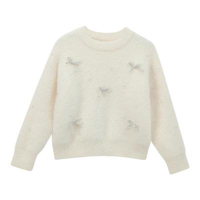 女童仿水貂绒保暖毛衣秋冬新款