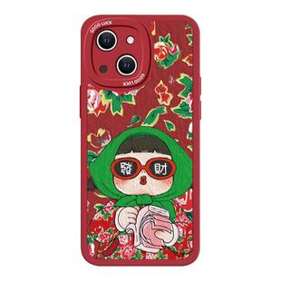 东北大花袄适用于苹果15Pro手机壳iPhone14全包12mini软壳xr新款ip13硅胶xsmax防摔7pplus8高级se2女款6s红色