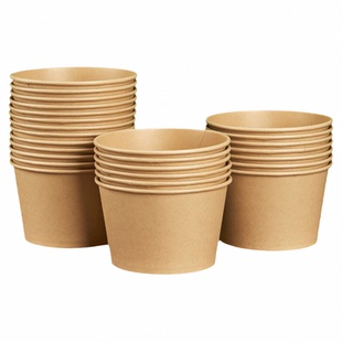 纸碗一次性碗筷食品级家用饭盒餐盒打包盒商用整箱批牛皮纸泡面碗