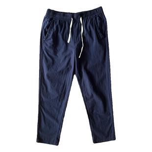 直筒裤薄款棉麻裤透气长裤夏季凉快透气直口裤纯色大码宽松休闲裤