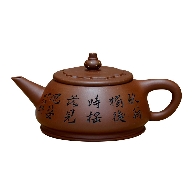 王国新原矿底槽青紫砂神灯壶
