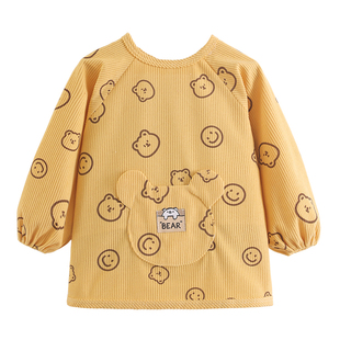 儿童罩衣防脏秋冬长袖宝宝吃饭护衣围兜幼儿园反穿衣防水罩褂围裙