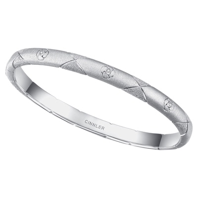 CINNLER茶花菱格钉砂拉丝手镯