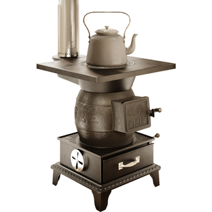 柴火取暖炉冬天室内柴煤两用铸铁采暖炉北方农村无烟新型煤炭炉子