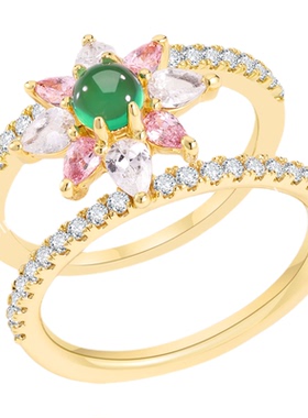 TWINSLULU两戴式白色雪花戒指