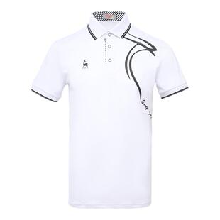 SVG高尔夫男士春季简约黑白印花短袖T恤翻领POLO衫运动