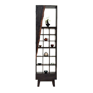 Ni尼家侘寂风博古架实木茶杯架中式多宝阁置物古董架子格架摆件柜