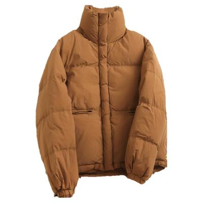 立领短款外套长袖面包服女羽绒服