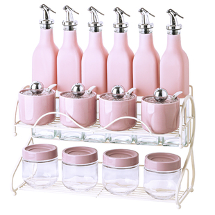 高颜值厨房调料盒油盐酱醋瓶罐玻璃密封罐食品级调味料罐组合套装