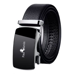 保罗公子皮带男商务皮带男款真皮自动扣休闲牛皮男裤腰带男士百搭
