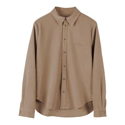 加厚磨毛叠穿衬衫女秋冬季复古设计感小众内搭外穿法式别致上衣潮