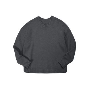 AWT25AW V领设计复古氛围感针织衫男女 简约百搭宽松慵懒毛衣男女