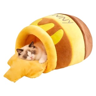 猫窝冬季保暖猫睡袋蜜罐小猫睡觉窝狗窝蜂蜜室内安全感不塌陷双层